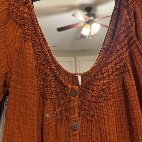 Free People Sunday Stroll Orange Bohemian cotton Maxi Dress 😍 - Picture 10 of 14
